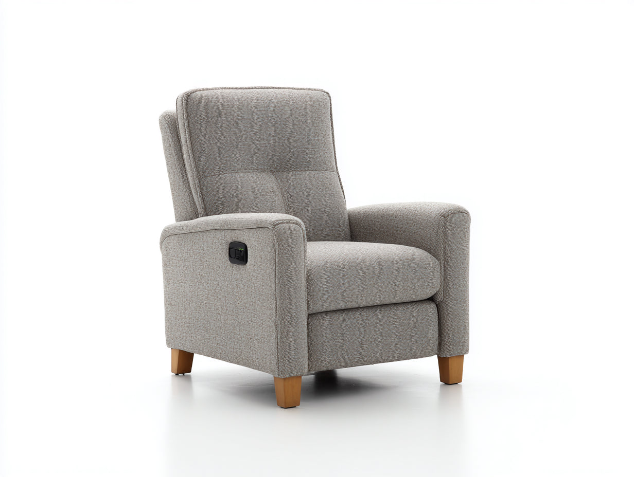 Sillones reclinables de tela 94x88x102 cm gris para salón - diseño acolchado moderno
