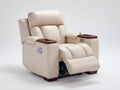 Sillones reclinables cuero sintético 108x96x106 cm - Beige-Marrón - Estilo moderno con reposapiés