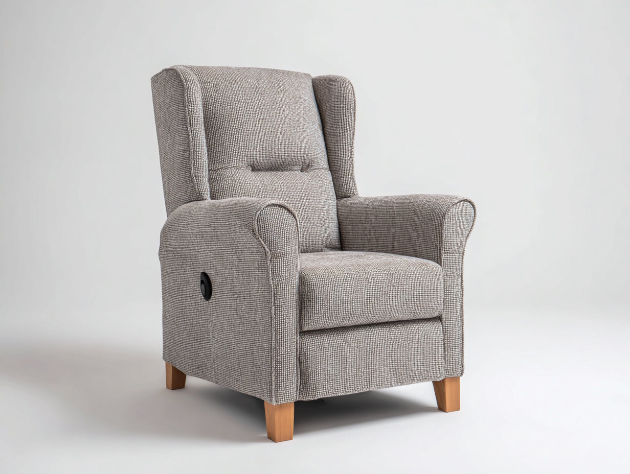 Sillones reclinables tela 90x85x100 cm - Gris - Estilo clásico con reposabrazos