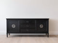 Mueble recibidor madera 150x40x75 cm - Negro - Estilo clásico con cajones