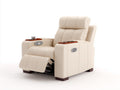 Sillón reclinable 105x96x104 cm - beige y marrón - diseño acolchado con reposapiés
