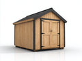 Casetas de jardín de madera 300x220x250 cm - marrón-negro - doble puerta con techo inclinado