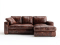 Sofás de esquina de cuero sintético 250x160x85 cm - marrón - chaise longue para salón