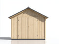 Caseta de jardín 220x180x230 cm - madera natural y gris - cobertizo exterior con doble puerta