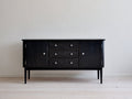 Mueble recibidor madera 150x42x82 cm color negro - diseño con almacenamiento